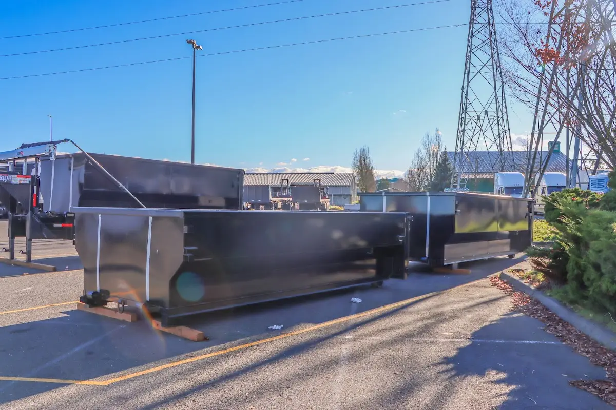Roll-off dumpster ready for waste disposal at job site for 20 Yard Dumpster Rental in Valdosta